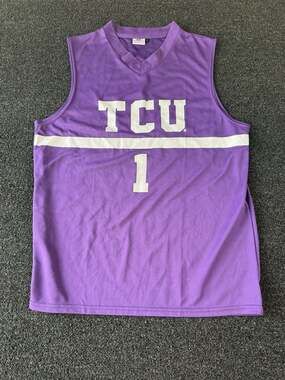 TCU Horned Frogs Men's Purple Mesh Basketball Jersey #1 - Size Large